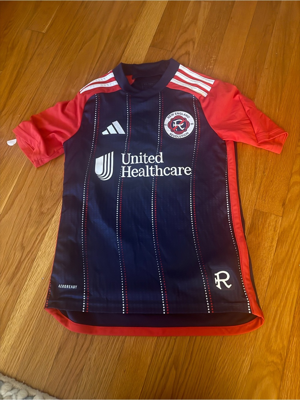 adidas Kids Navy and Red New England Revolution Soccer Jersey